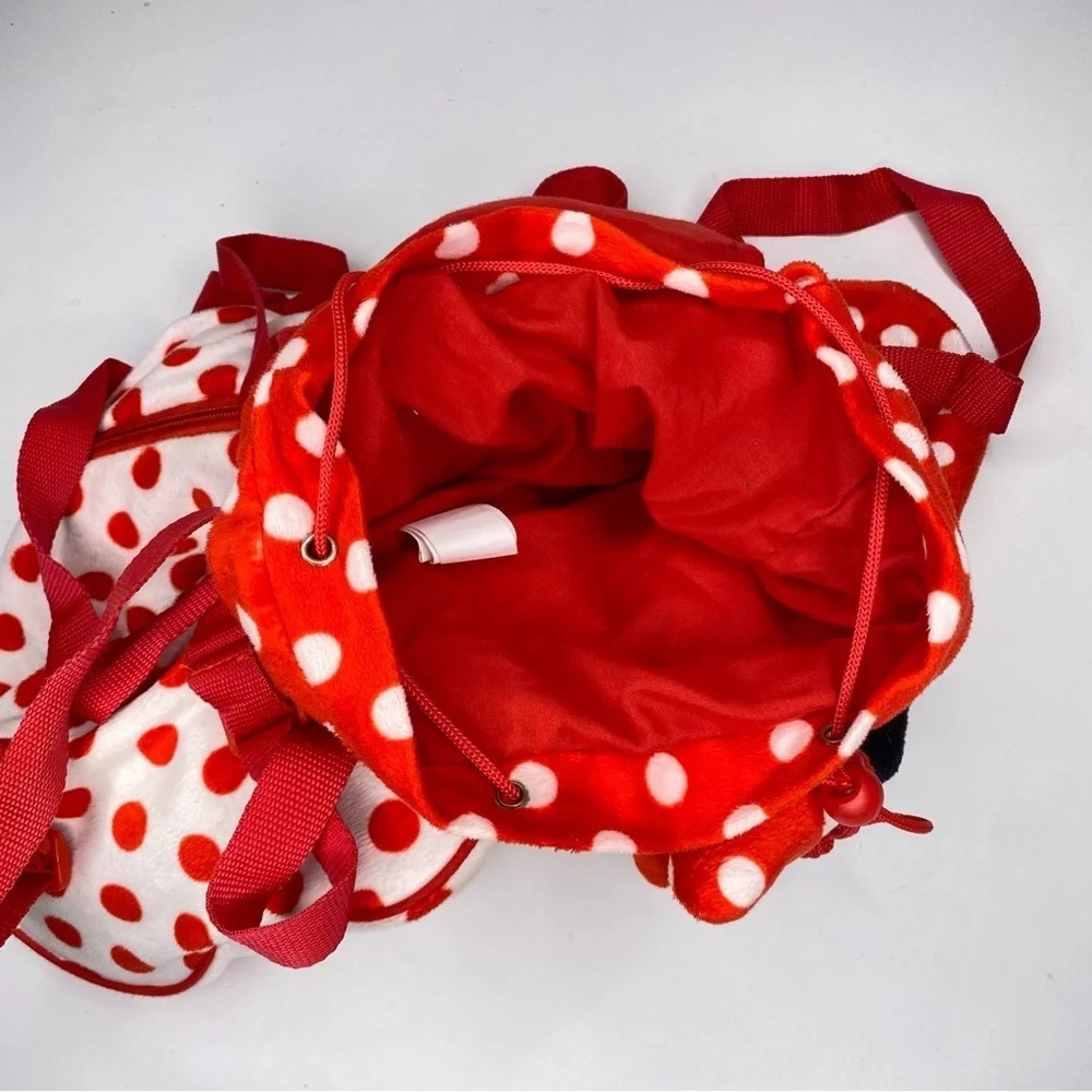 Disney Minnie Mouse Set Of 2 Kids Drawstring Polka Dot Flap Backpacks Cinch Bags